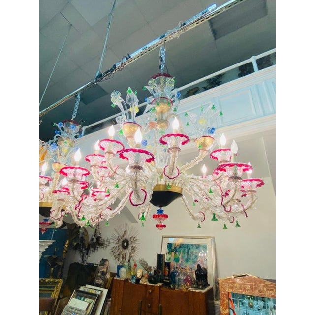 Transparent Monumental Elaborate Murano Chandelier For Sale - Image 8 of 9