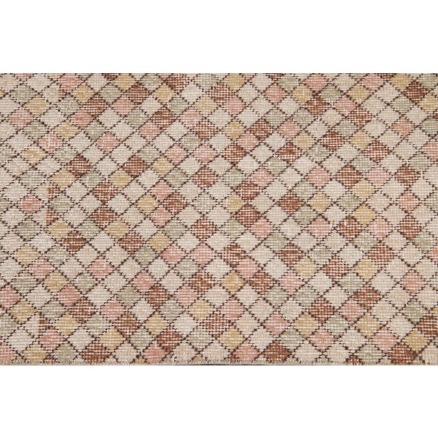 Mid 20th Century Mid-20th Century Vintage Art Deco Wool Runner 1'07" X 5". For Sale - Image 5 of 12