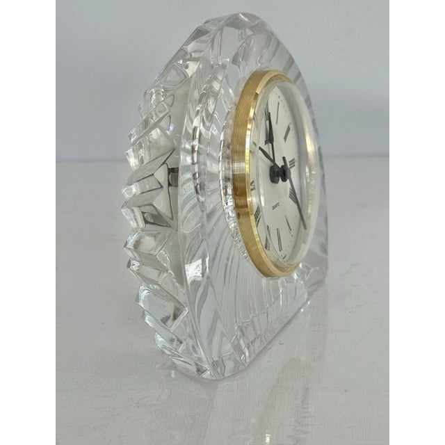 Art Deco Late 20th Century Staiger Cut Crystal Mantel Clock For Sale - Image 3 of 6