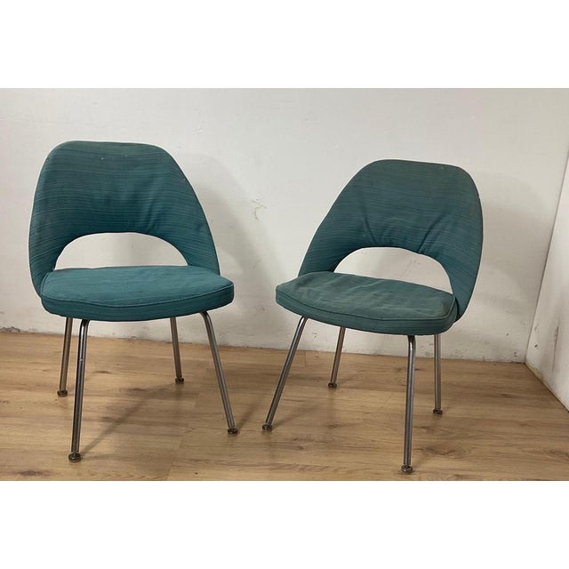 Set of Conference Chairs with Steel Legs by Saarinen, 1960s For Sale - Image 6 of 15