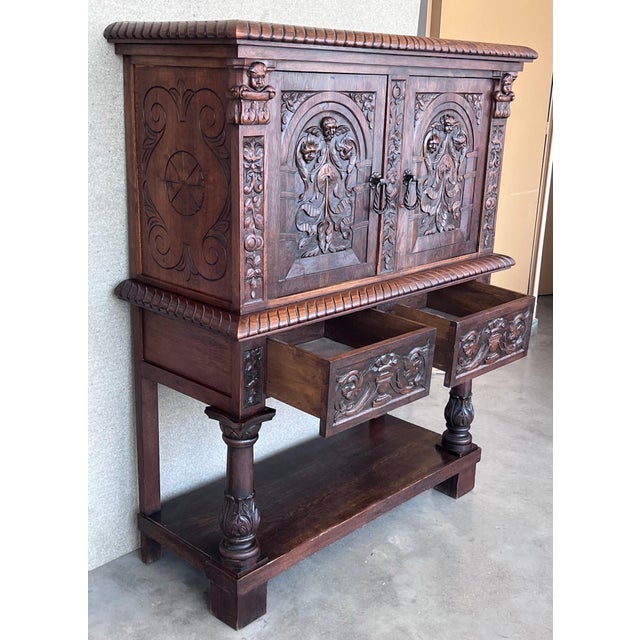 19th Century Dutch Hand Carved Renaissance Raised Cabinet For Sale - Image 18 of 18