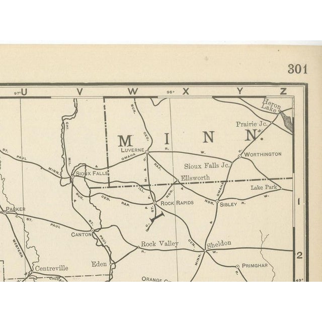 Paper Antique Map of Nebraska, The Cornhusker State from Rand McNally, 1899 For Sale - Image 7 of 12
