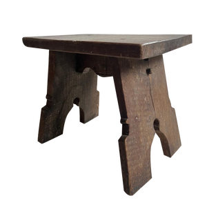 Rustic Oak Stool, 1920s