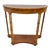 Baker Furniture Vintage Regency Style Walnut and Burlwood Inlaid Faux Bamboo Demilune Console Table. For Sale
