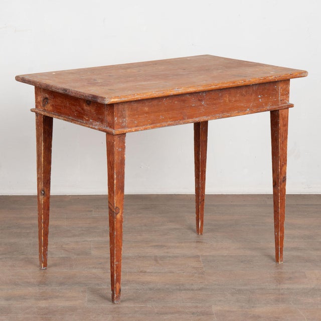 19th Century Swedish Pine Side Table With Original Brick Red Painted Finish For Sale - Image 13 of 13