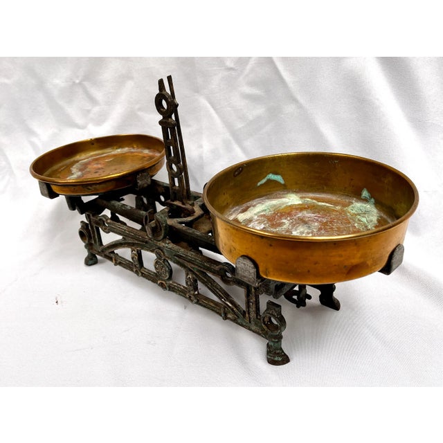 Traditional Antique European Cast Iron 3kg Balance Scales For Sale - Image 3 of 11