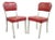 Mid 20th Century Vintage General Fireproofing GoodForm Aluminum Red Vinyl Side Chairs - A Pair For Sale