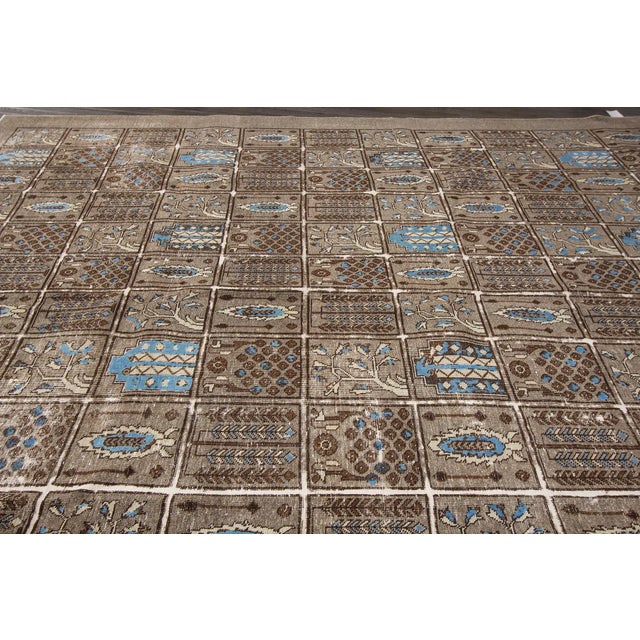Vintage Distressed Persian Tabriz Garden Wool Rug For Sale In New York - Image 6 of 8