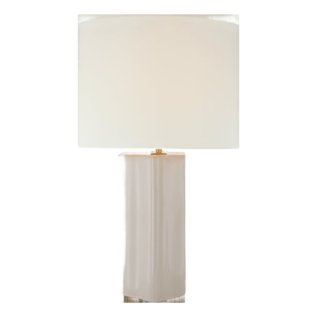 AERIN by Visual Comfort Signature Mishca Large Table Lamp in Ivory with Linen Shade For Sale