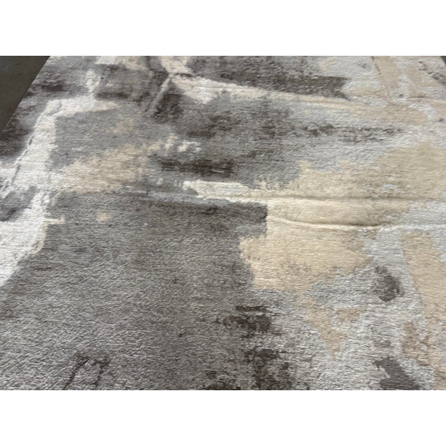 8ft 2in × 14ft 5in Caviar "Day Dream Collection" Banana + Wool Area Rug For Sale - Image 9 of 12