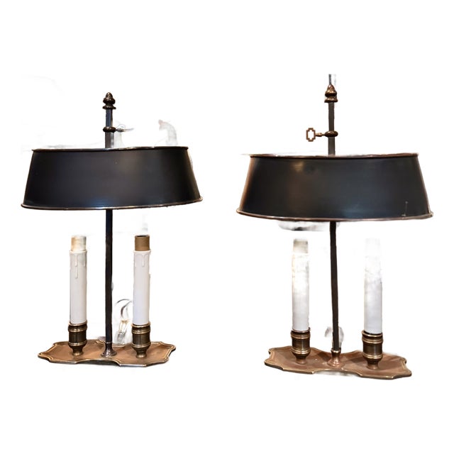 Pair Early 20th Century Bouillotte Lamps, C. 1920-1930 For Sale