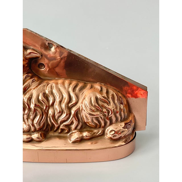 French Provincial Vintage French Copper Chocolate Mold Sitting Lamb Easter For Sale - Image 3 of 18