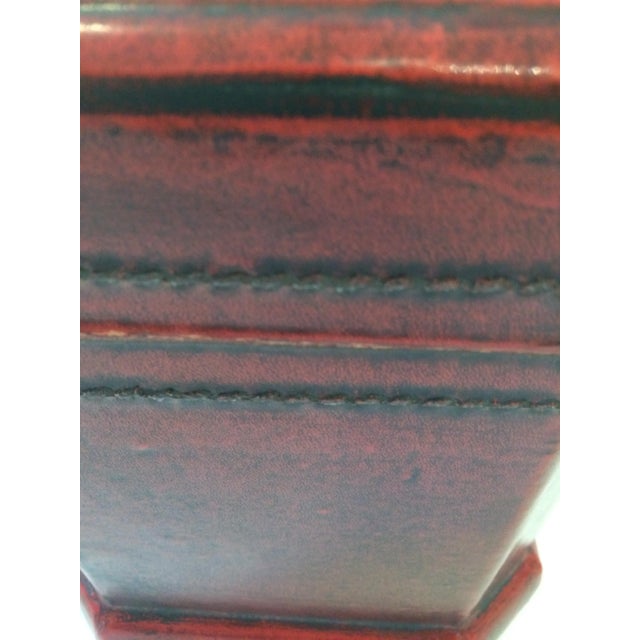 Red Chinoiserie Leather Embossed Decorative Box For Sale - Image 8 of 13