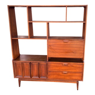 Mid 20th Century Mid Century Modern Free Standing Wall Unit Room Divider For Sale