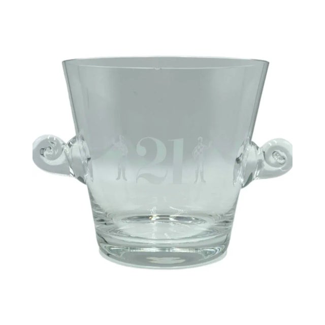 Vintage the 21 Club Nyc Restaurant Crystal Ice Bucket Tiffany & Co. Barware For Sale - Image 13 of 13
