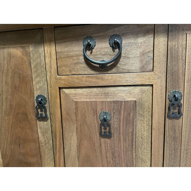 Brown Asian Modern Elm Cabinet For Sale - Image 8 of 9