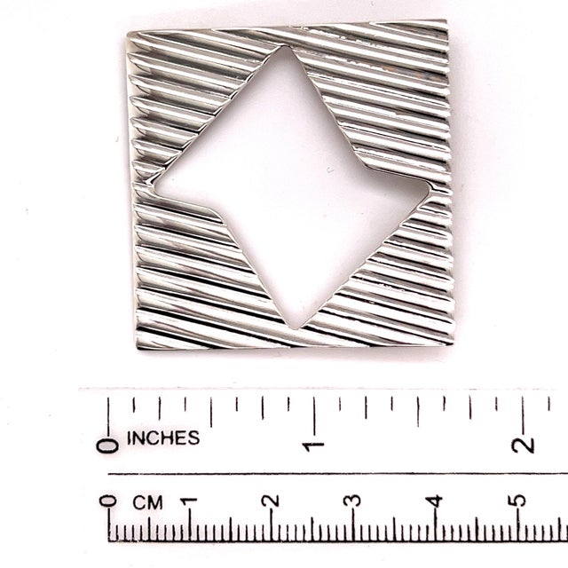 Silver Tiffany & Co Estate Abstract Brooch Sterling Silver 14.8 Grams For Sale - Image 8 of 9