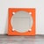 Vintage Space Age Geometric Orange Specchio Wooden Mirror, 1970s, in Very Good conditions. Designed 1970 to 1979