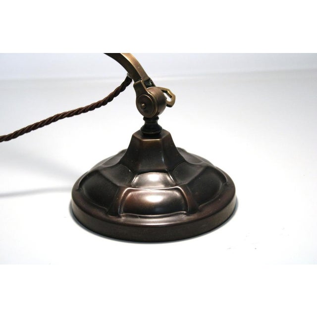 Bankers Lamp in Brass with Colored Glass Insert, 1920s For Sale - Image 11 of 15
