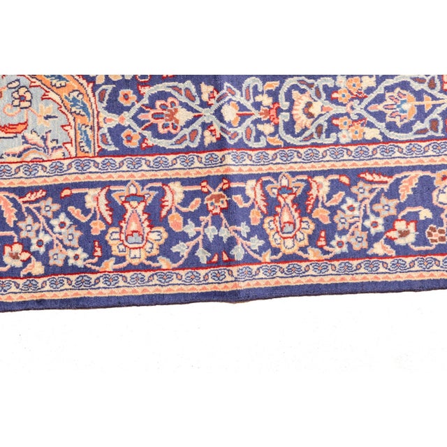 Semi-Antique Hand-Knotted Persian Kashan Rug 4'5" X 6'7" For Sale In Washington DC - Image 6 of 9