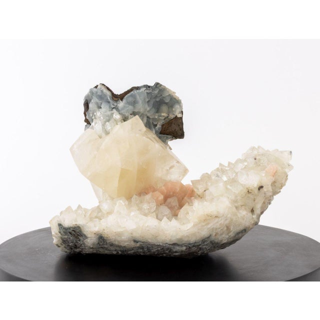 Celestite, Calcite, and Quartz Crystal Specimen For Sale - Image 12 of 14
