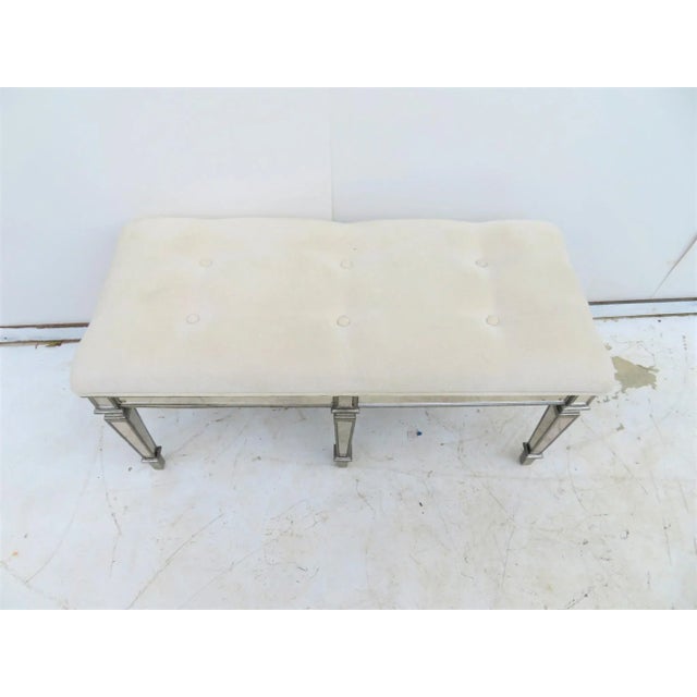 Hollywood Regency Hollywood Regency Mirrored Bench For Sale - Image 3 of 5