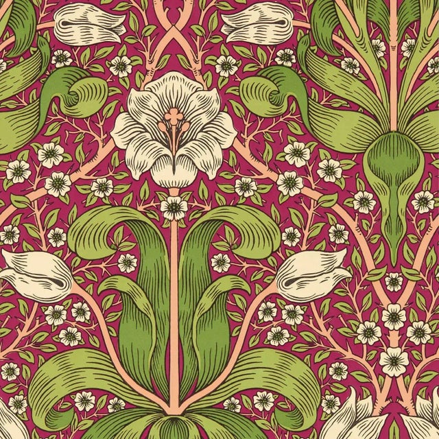 Morris & Co Spring Thicket Wallpaper in Maraschino Cherry - a Sample For Sale