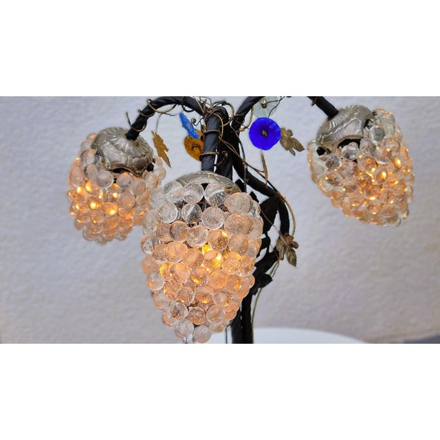 Vintage Murano Glass Grape Table Lamp, 1975 For Sale - Image 13 of 16