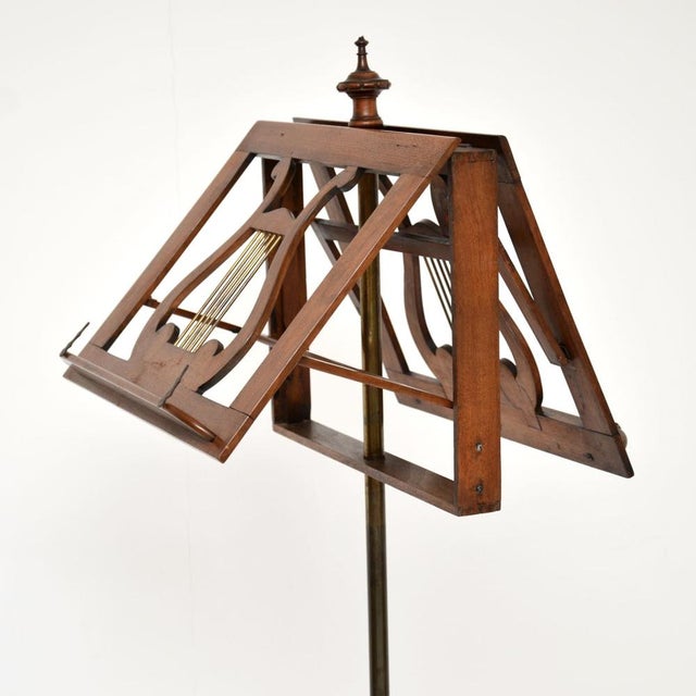 Antique Victorian Carved Walnut Music Stand, 1860 For Sale - Image 6 of 13
