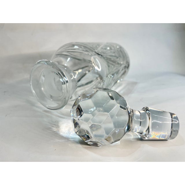 English 1980s Mid-Century Modern Royal Brierley Zig-Zag Cut Crystal Spirit Decanter For Sale - Image 3 of 13