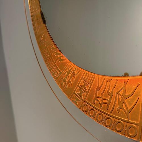 Brown Decorative Wall Mirror with Lighting by M. Furgeri, Italy, 1960s For Sale - Image 8 of 10