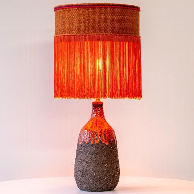 Heavy quality ceramic table floor lamp, 1970s. This lamp base brings refined elegance and rich visual appeal to any...