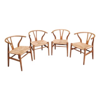 Wishbone Chairs by Hans Wegner for Carl Hansen & Son, 1960s, Set of 4 For Sale