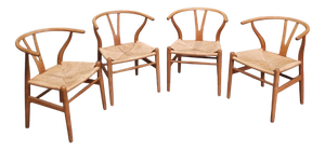 Wishbone Chairs by Hans Wegner for Carl Hansen & Son, 1960s, Set of 4