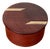 Art Deco German Round Leather Jewelry Box with Lid, 1920s For Sale