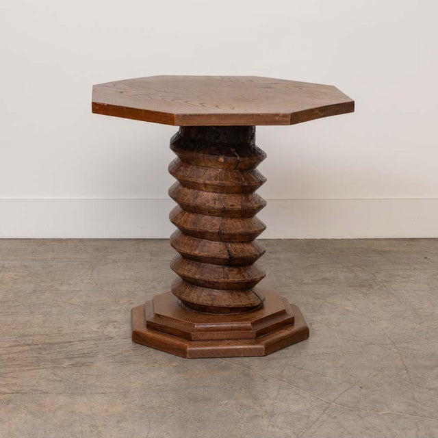 French 1940s French Twisted Wood Gueridon Table For Sale - Image 3 of 11