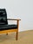 Vintage Scandinavian Lounge Chair in Black Leather and Wood, 1960s For Sale - Image 11 of 15