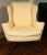 Yellow Chippendale Style Mahogany Wing Chair Ball & Claw Feet Yellow Damask Fabric For Sale - Image 8 of 8