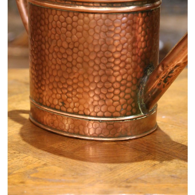 19th Century French Brass and Copper Watering Can From Normandy For Sale - Image 9 of 11