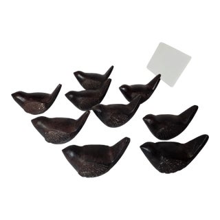 Collection of Bronze Bird Place Card Holders 9 For Sale