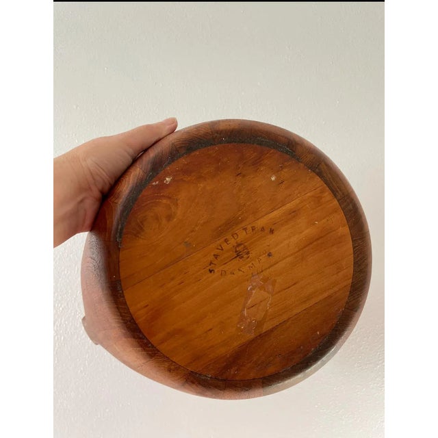 Dansk Vintage Dansk Denmark Ihq Staved Teak Viking Serving Bowl by Jens Quistgaard, Circa 1950s For Sale - Image 4 of 4