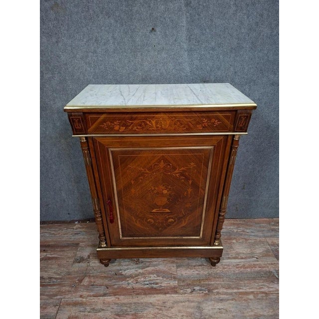 Small Napoleon III Marquetry Buffet, 1890s For Sale - Image 3 of 10