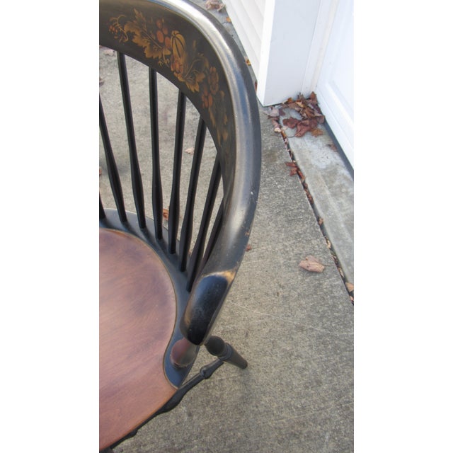 1980s Pair Hitchcock Chairs Farmhouse Black Signed Designer For Sale - Image 10 of 10