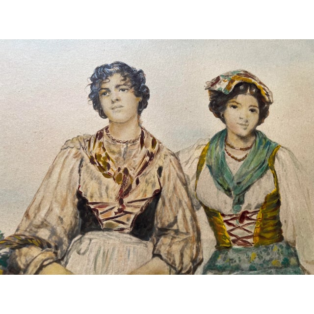 A lovely painting of two Italian women in the countryside is by Clelia Bompiani Battaglia (Italian, 1847-1927). The...