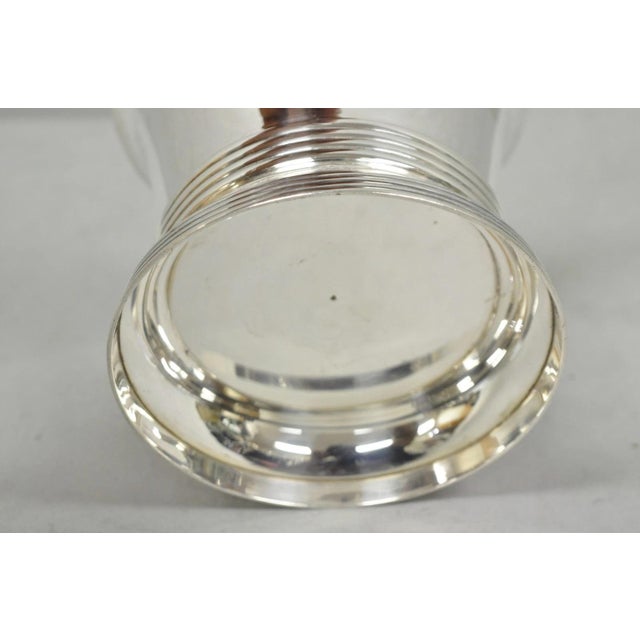 Vintage English Regency Soldered Silver Plated Fluted Champagne Chiller Bucket For Sale - Image 10 of 12