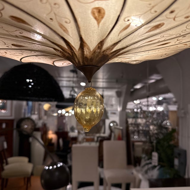 Feneri Lighting & Co. Fortuny-Style Hand-Painted Light Pendant, Vintage For Sale - Image 11 of 12