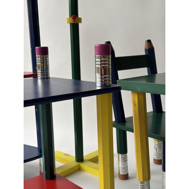 Children's Pencil Furniture Set by Pierre Sala, 1980, Set of 6 For Sale - Image 6 of 15