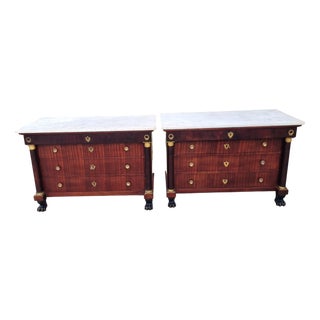Antique Empire Mahogany Chests of Drawers, 1810, Set of 2 For Sale