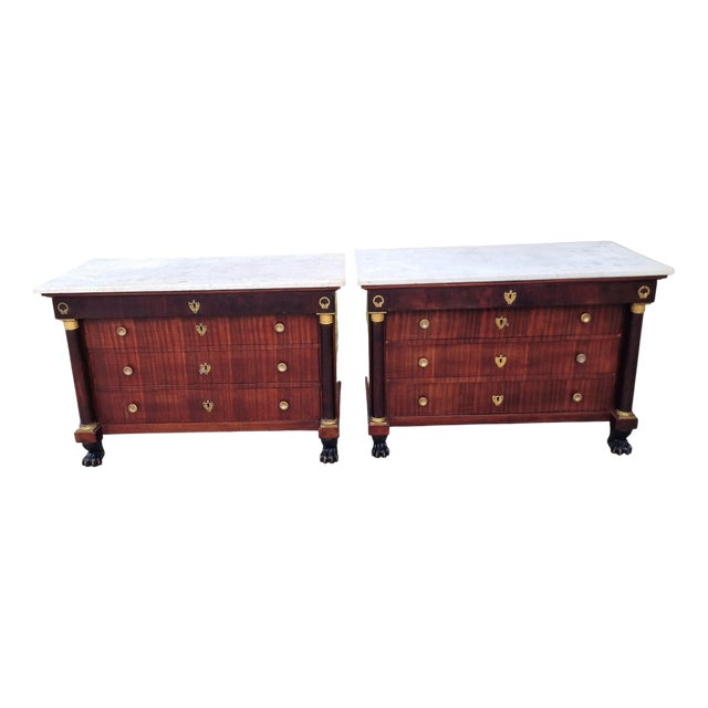 Antique Empire Mahogany Chests of Drawers, 1810, Set of 2 For Sale