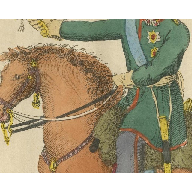 19th Century Richard Evans, Count Platov, Hetman of the Cossacks, with Lancers Beyond, 1815, Engraving For Sale - Image 5 of 8
